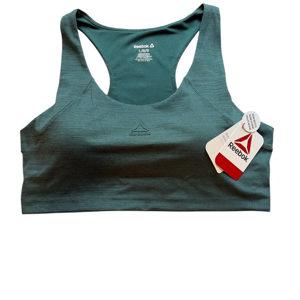 Reebok Women's Dark Teal Sports Bra - Picture 2 of 7